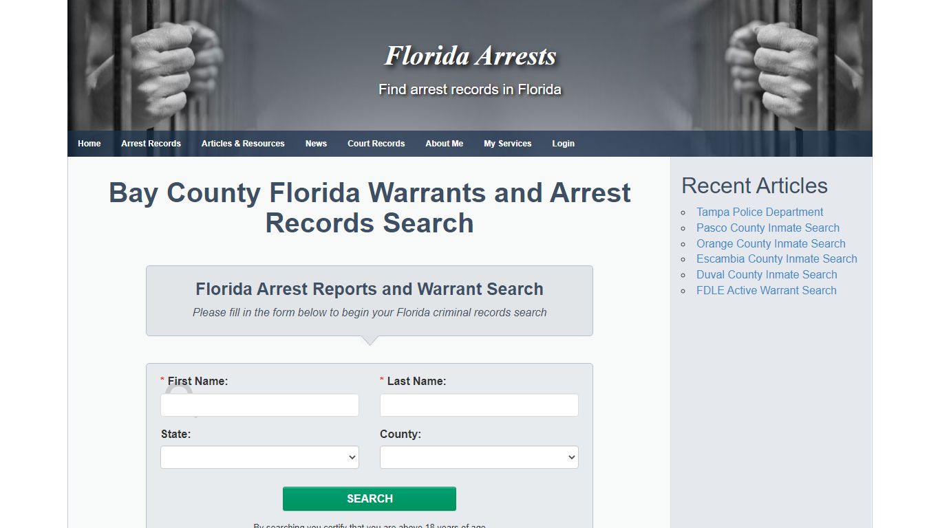 Bay County Florida Warrants and Arrest Records Search